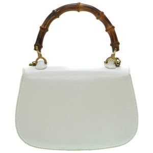 グッチ バンブー ショルダー ハンドバッグ レザー ホワイト 白 0031【中古】GUCCI ショルダーストラップ