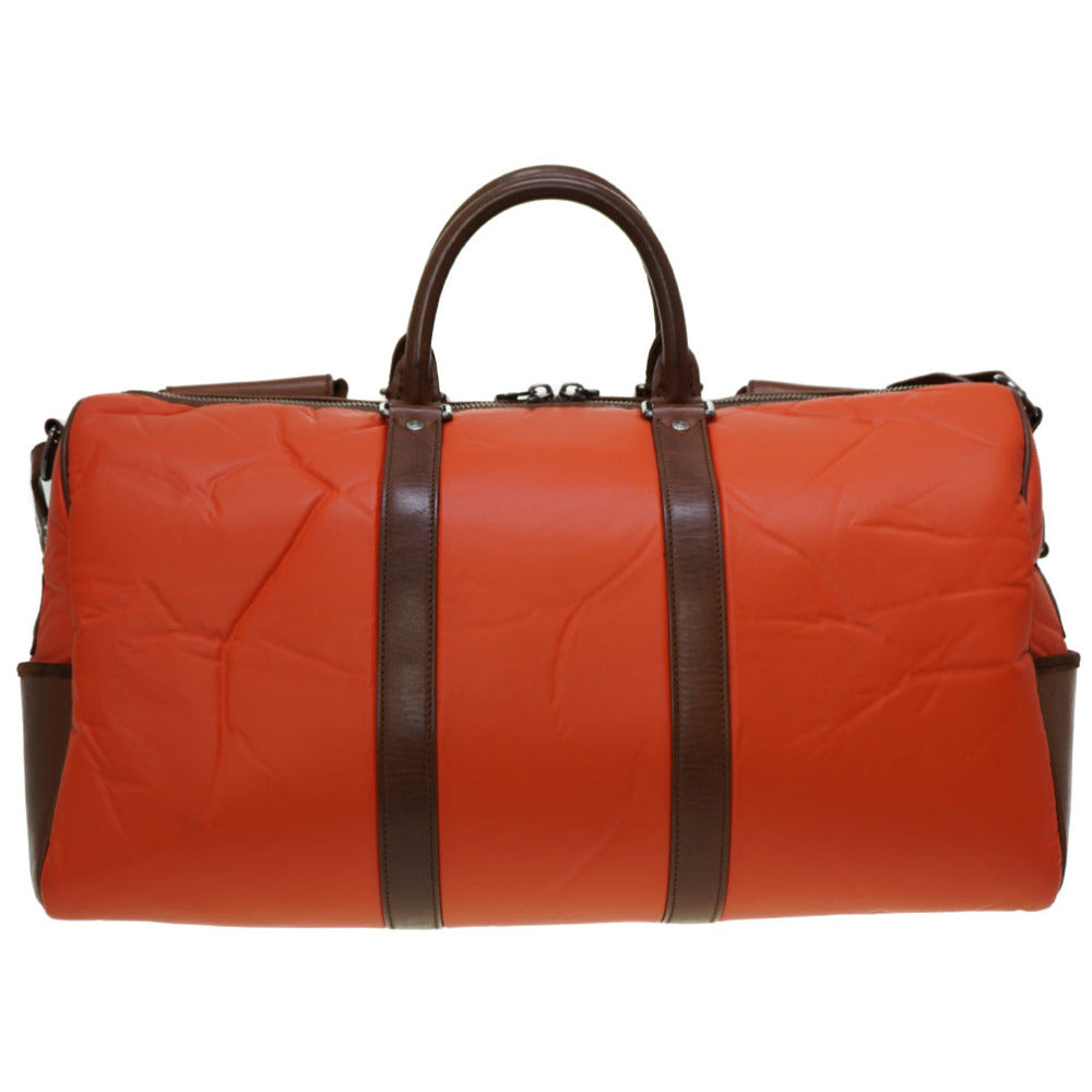 美品 ハンティングワールド シップロック ボストンバッグ レザー/バチュー オレンジ 0032【中古】HUNTING WORLD