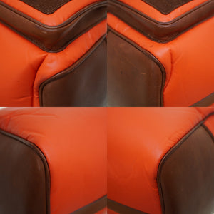 美品 ハンティングワールド シップロック ボストンバッグ レザー/バチュー オレンジ 0032【中古】HUNTING WORLD