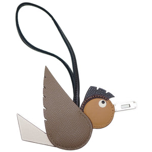 未使用 エルメス バーディ エプソン/シェーブル/スイフト / アニオン エトゥープ チャーム キーホルダー U刻印(2022年製) 0038【中古】HERMES