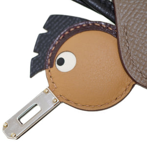 未使用 エルメス バーディ エプソン/シェーブル/スイフト / アニオン エトゥープ チャーム キーホルダー U刻印(2022年製) 0038【中古】HERMES