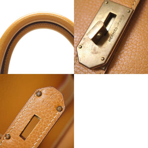 エルメス オータクロア55 アルデンヌ ナチュラル □B刻印 ゴールド金具 ハンドバッグ 0040【中古】HERMES