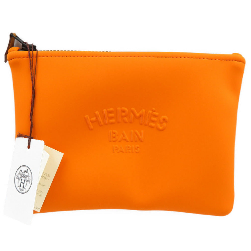 未使用 エルメス トゥルース フラットPM ネオバン ポリアミド エラスタン オレンジ ポーチ 小物入れ 0041【中古】HERMES　