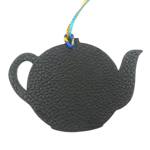 未使用 エルメス プティアッシュGM ティーポット ヴォーエプソン トゴ テールバテュー ブラック レッド バッグチャーム キーホルダー 0043【中古】HERMES