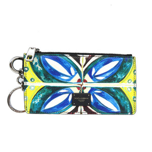 未使用 ドルチェアンドガッバーナ レザー シルバー金具 マルチカラー カードケース 0044【中古】DOLCE&GABBANA