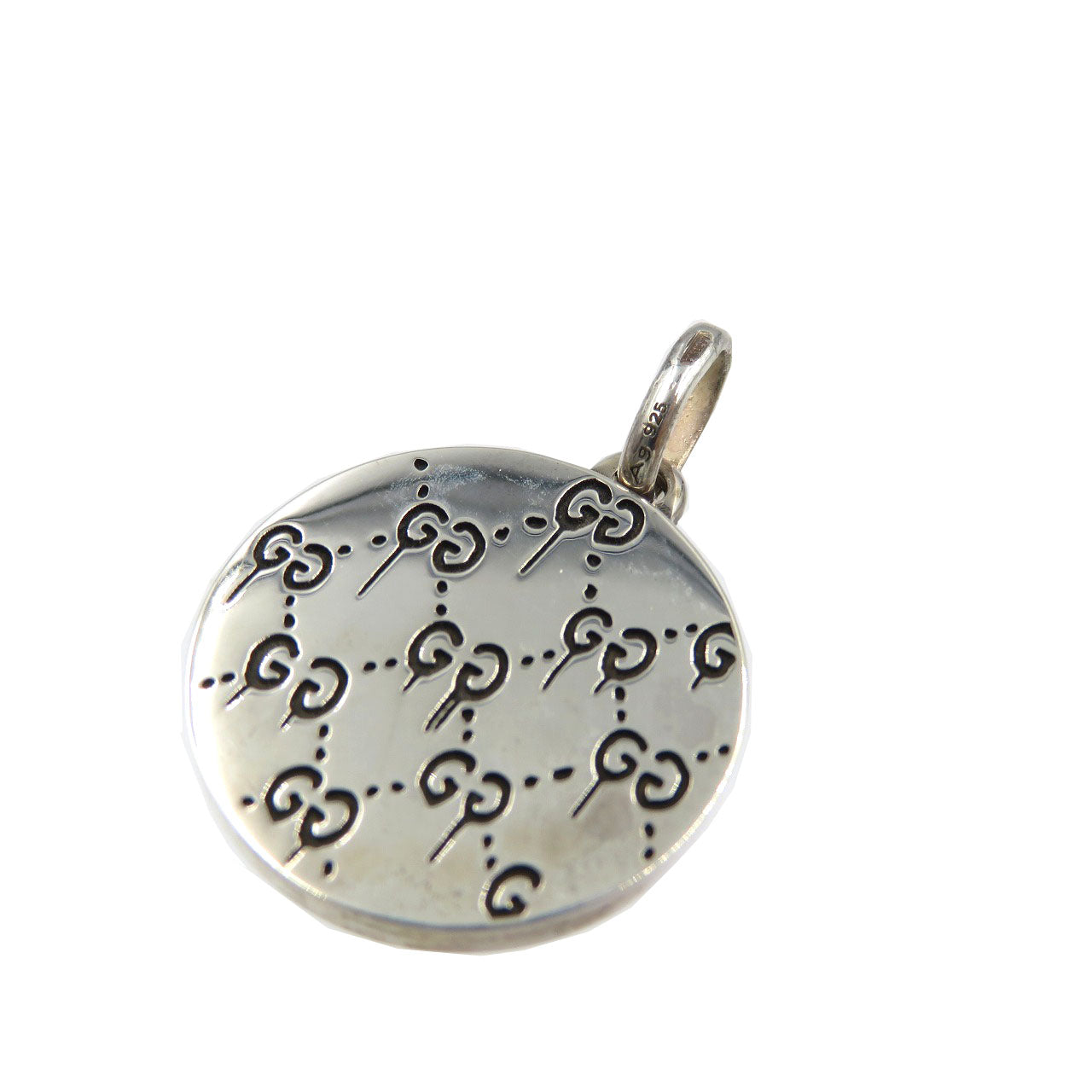 未使用 グッチ ゴースト REAL シルバー925 ブラック イエロー ネックレストップ 0045【中古】GUCCI