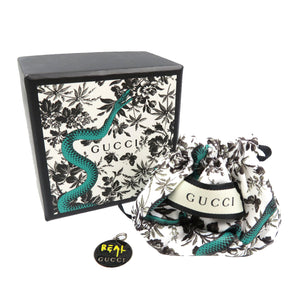 未使用 グッチ ゴースト REAL シルバー925 ブラック イエロー ネックレストップ 0045【中古】GUCCI