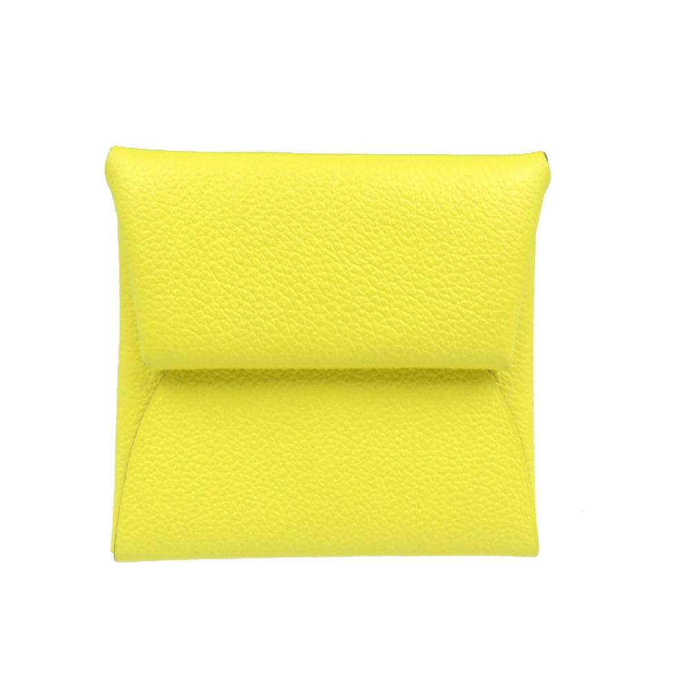 未使用 エルメス バスティア エバーカラー シルバー金具 ライム イエロー U刻印(2022年製) コインケース 小銭入れ 0046【中古】HERMES