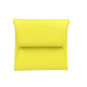 未使用 エルメス バスティア エバーカラー シルバー金具 ライム イエロー U刻印(2022年製) コインケース 小銭入れ 0046【中古】HERMES