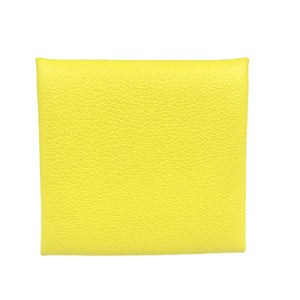 未使用 エルメス バスティア エバーカラー シルバー金具 ライム イエロー U刻印(2022年製) コインケース 小銭入れ 0046【中古】HERMES