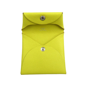 未使用 エルメス バスティア エバーカラー シルバー金具 ライム イエロー U刻印(2022年製) コインケース 小銭入れ 0046【中古】HERMES