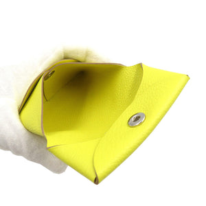 未使用 エルメス バスティア エバーカラー シルバー金具 ライム イエロー U刻印(2022年製) コインケース 小銭入れ 0046【中古】HERMES