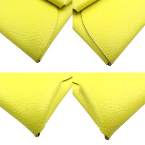 未使用 エルメス バスティア エバーカラー シルバー金具 ライム イエロー U刻印(2022年製) コインケース 小銭入れ 0046【中古】HERMES