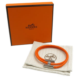 未使用 エルメス トゥルニ トレッセ ヴォースイフト オレンジ シルバー ブレスレット 0047【中古】HERMES