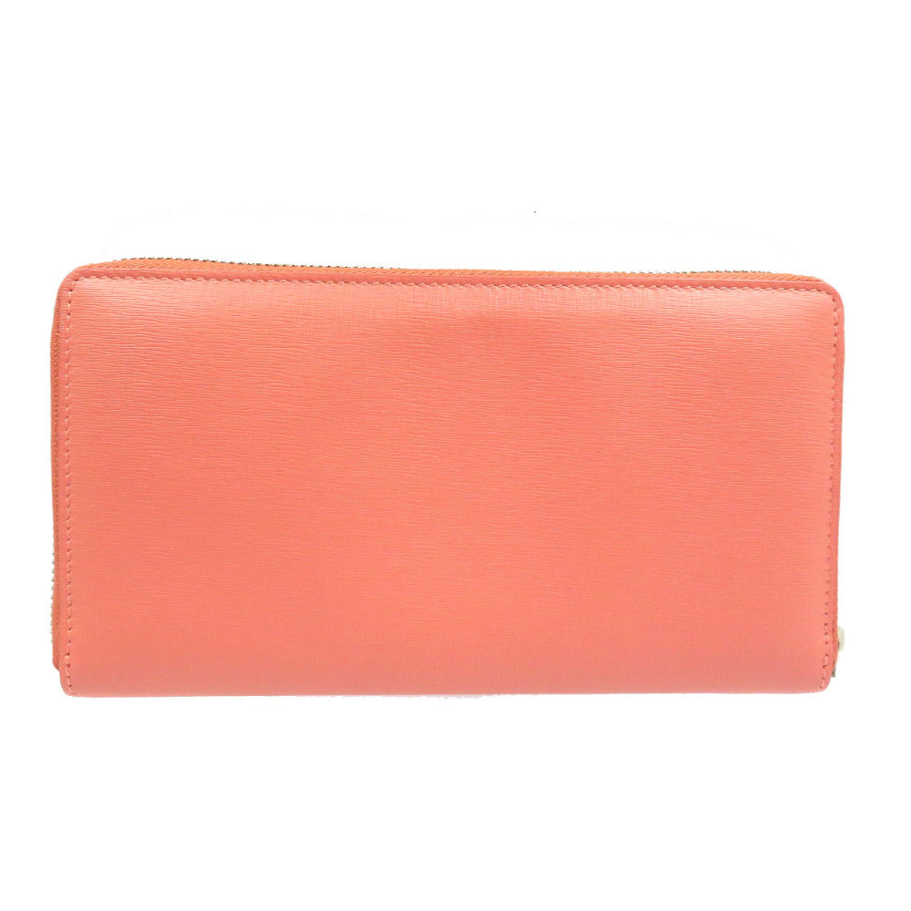 未使用 バレンシアガ 490625 レザー シルバー金具 ピンク ラウンドファスナー 長財布 0049【中古】BALENCIAGA