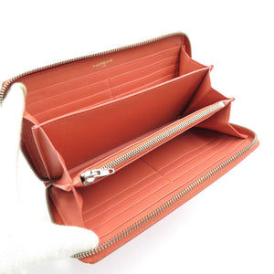 未使用 バレンシアガ 490625 レザー シルバー金具 ピンク ラウンドファスナー 長財布 0049【中古】BALENCIAGA