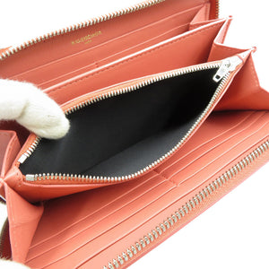 未使用 バレンシアガ 490625 レザー シルバー金具 ピンク ラウンドファスナー 長財布 0049【中古】BALENCIAGA