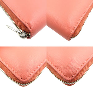 未使用 バレンシアガ 490625 レザー シルバー金具 ピンク ラウンドファスナー 長財布 0049【中古】BALENCIAGA