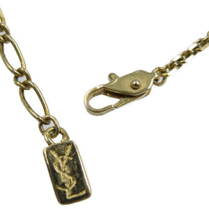 イヴサンローラン ロゴ ハート GP ラインストーン ゴールド ネックレス 0051【中古】Yves Saint Laurent
