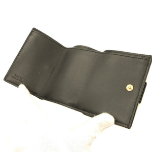未使用 フェンディ 8M0395 コンパクトウォレット FFロゴ レザー ブラック 黒 3つ折り財布 財布 0061【中古】FENDI