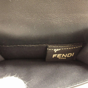 未使用 フェンディ 8M0395 コンパクトウォレット FFロゴ レザー ブラック 黒 3つ折り財布 財布 0061【中古】FENDI
