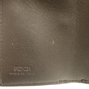 未使用 フェンディ 8M0395 コンパクトウォレット FFロゴ レザー ブラック 黒 3つ折り財布 財布 0061【中古】FENDI