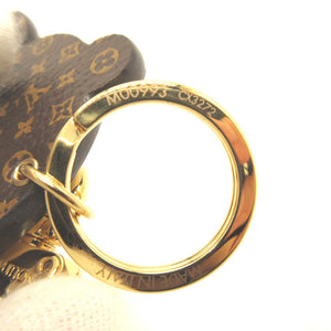 新品同様 ルイヴィトン モノグラム M00993 ポルトクレ LVパンダ レザー ホワイト 白 ブラック 黒 キーリング キーホルダー バッグチャーム 0062【中古】LOUIS VUITTON