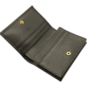 新品同様 グッチ GGマーモント 499361 コンパクトウォレット バタフライ ラインストーン レザー ブラック 黒 2つ折り財布 財布 0063【中古】GUCCI