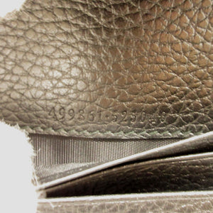 新品同様 グッチ GGマーモント 499361 コンパクトウォレット バタフライ ラインストーン レザー ブラック 黒 2つ折り財布 財布 0063【中古】GUCCI