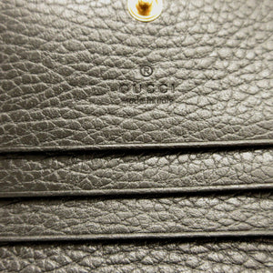 新品同様 グッチ GGマーモント 499361 コンパクトウォレット バタフライ ラインストーン レザー ブラック 黒 2つ折り財布 財布 0063【中古】GUCCI