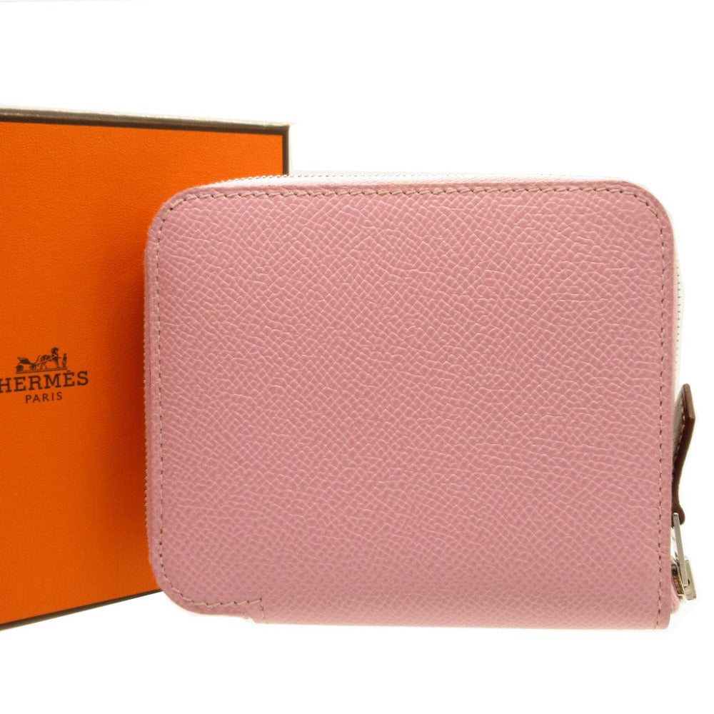 新品同様 エルメス アザップコンパクト U刻印(2022年製) シルクイン ヴォーエプソン モーヴシルベスト コインケース 財布 0064【中古】HERMES