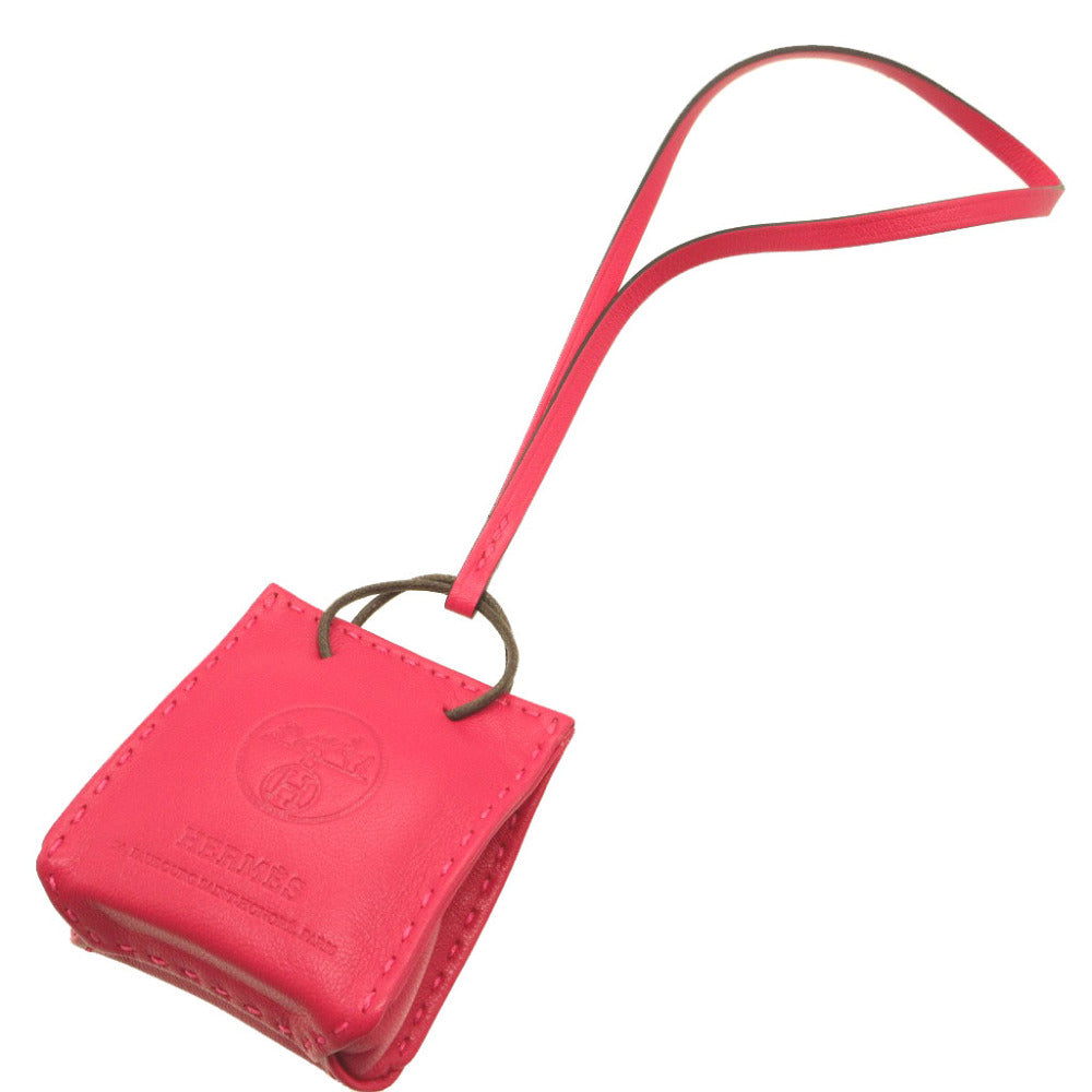 新品同様 エルメス サックオランジュ Y刻印(2020年製) アニューミロ ローズメキシコ バッグチャーム キーホルダー 0067【中古】HERMES