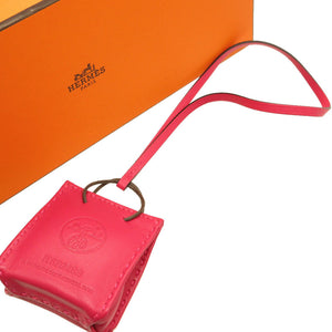 新品同様 エルメス サックオランジュ Y刻印(2020年製) アニューミロ ローズメキシコ バッグチャーム キーホルダー 0067【中古】HERMES