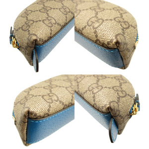 新品同様 グッチ 662129 ディズニー ドナルドダック GGスプリーム ベージュ ブルー 青 ペンケース 筆箱 ポーチ 0071【中古】GUCCI