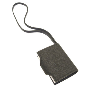 未使用 エルメス ユリスナノ ヴェルソ Z刻印(2021年製) トゴ ヴォ―スイフト ノワール ブルーサフィール バッグチャーム キーホルダー 0072【中古】HERMES