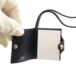 未使用 エルメス ユリスナノ ヴェルソ Z刻印(2021年製) トゴ ヴォ―スイフト ノワール ブルーサフィール バッグチャーム キーホルダー 0072【中古】HERMES