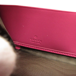 新品同様 グッチ 388680 グッチシマ レザー ピンク ラウンドファスナー長財布 財布 0079【中古】GUCCI