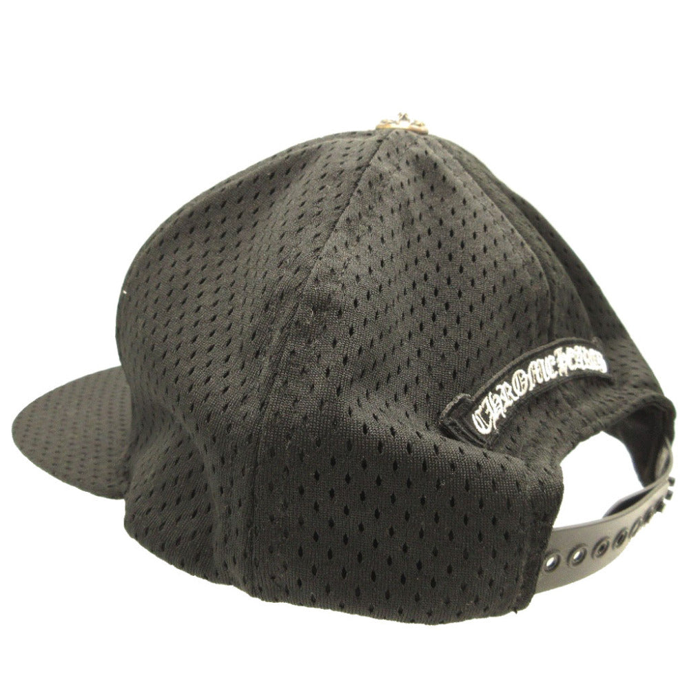 新品同様 クロムハーツ ホースシューロゴ クロスボールボタン メッシュ ポリエステル ブラック 黒 トラッカー キャップ 帽子 0084【中古】CHROME HEARTS