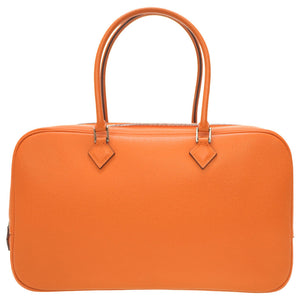 美品 エルメス プリュムエラン28 エプソン オレンジ □H刻印 ハンドバッグ 0089【中古】HERMES