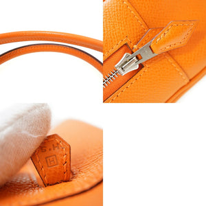 美品 エルメス プリュムエラン28 エプソン オレンジ □H刻印 ハンドバッグ 0089【中古】HERMES