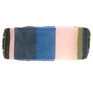 新品同様 マルニ フラワーカフェ ストライプ トートバッグ ナイロン ブルー ピンク 0097 【中古】 MARNI