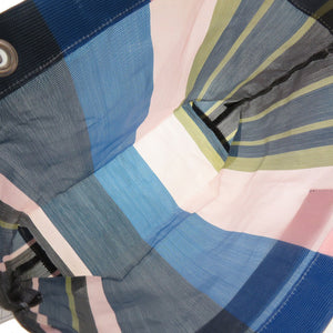 新品同様 マルニ フラワーカフェ ストライプ トートバッグ ナイロン ブルー ピンク 0097 【中古】 MARNI