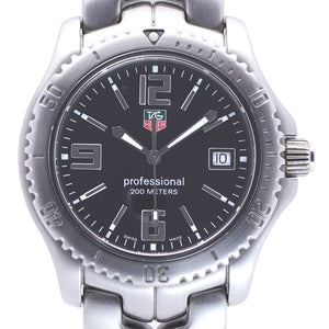 美品 タグホイヤー リンク プロフェッショナル 200M WT1110 クオーツ 腕時計 SS ブラック 黒文字盤 0099【中古】TAG HEUER メンズ