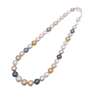 白蝶/黒蝶 グラデーション パール 9.5mm-12.5mm ネックレス アクセサリー 0101【中古】レディース メンズ 男女兼用