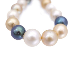 白蝶/黒蝶 グラデーション パール 9.5mm-12.5mm ネックレス アクセサリー 0101【中古】レディース メンズ 男女兼用