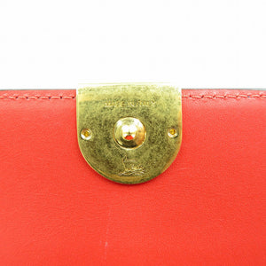 美品 クリスチャンルブタン エリザ コンパクトウォレット レザー ゴールド金具 ブルー レッド 三つ折り財布 0104【中古】Christian Louboutin