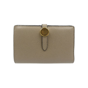 未使用 マルベリー RL5306/690D614 レザー ゴールド金具 グレー ベージュ 二つ折り財布 0105【中古】Mulberry