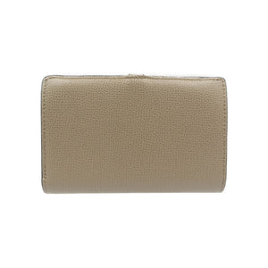 未使用 マルベリー RL5306/690D614 レザー ゴールド金具 グレー ベージュ 二つ折り財布 0105【中古】Mulberry