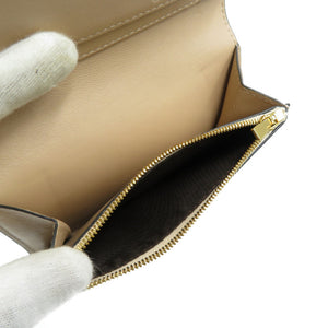 未使用 マルベリー RL5306/690D614 レザー ゴールド金具 グレー ベージュ 二つ折り財布 0105【中古】Mulberry