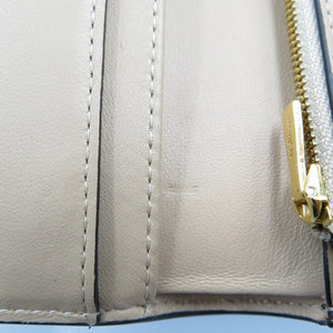 未使用 マルベリー RL5306/690D614 レザー ゴールド金具 グレー ベージュ 二つ折り財布 0105【中古】Mulberry